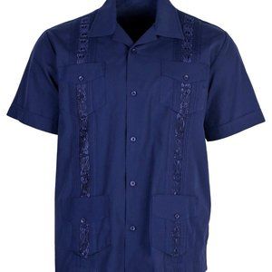 Men's Sz: XL (17-17 ½)  Guayabera Original Cuban Short Sleeve, Wedding Shirt